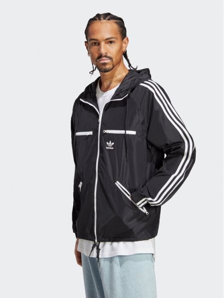 Αντιανεμικό μπουφάν Adidas μαύρο