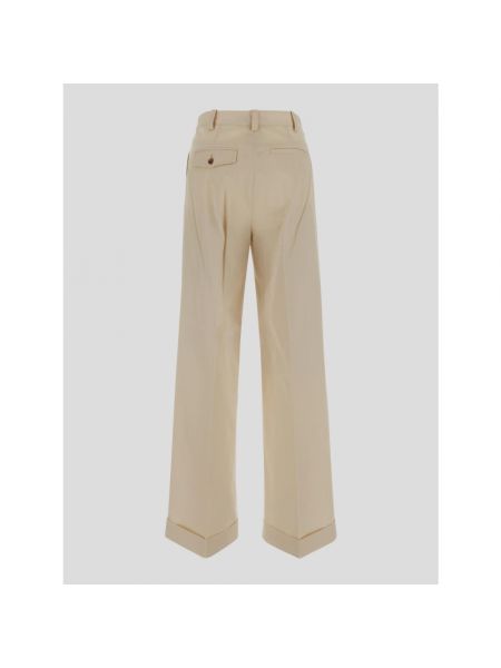 Pantalones de algodón Maison Kitsuné beige