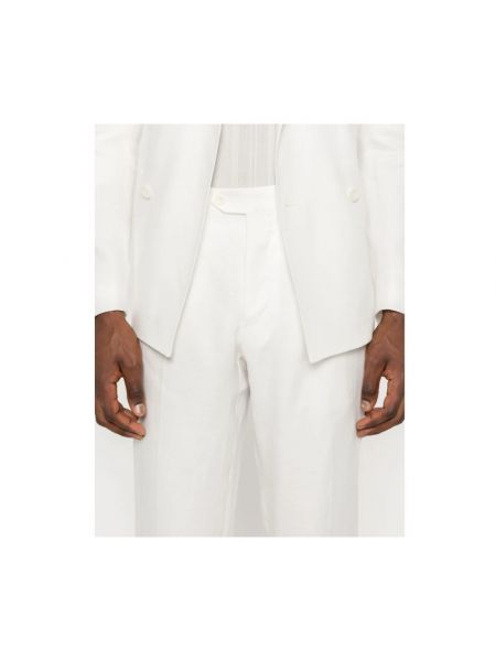 Pantalones de lino Tagliatore blanco