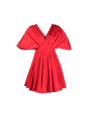 Czerwona sukienka mini z dekoltem w serek Rochas