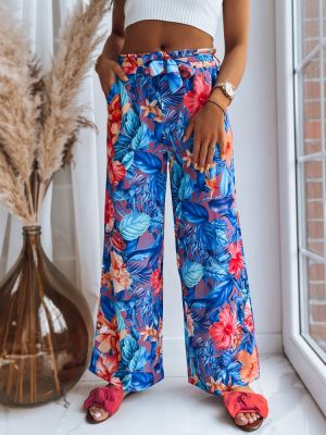 Spodnie w kwiatki Dstreet niebieskie