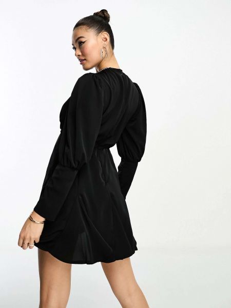 Платье мини с пышными рукавами Ax Paris черное