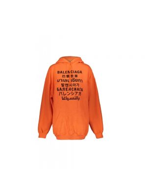 Bluza z kapturem Balenciaga pomarańczowa