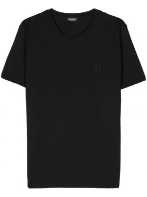 Bavlnené tričko s výšivkou Dondup čierna