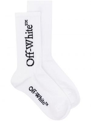 Žakárové ponožky Off-white biela