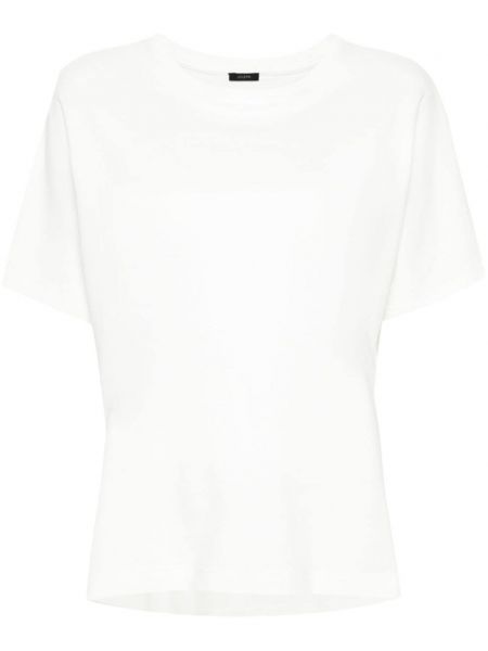 Βαμβακερή μπλούζα με στρογγυλή λαιμόκοψη Joseph λευκό