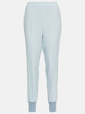 Pantalones rectos de crepé Stella Mccartney azul