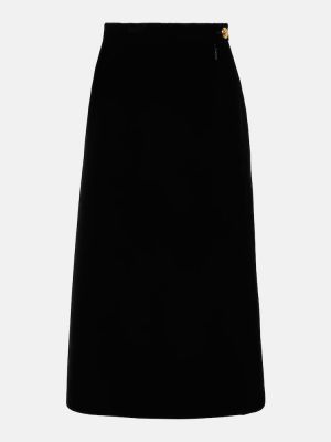 Hodvábna midi sukňa Gucci čierna
