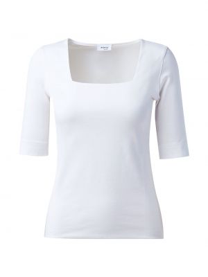 Трикотажная футболка с квадратным вырезом Akris Punto белая