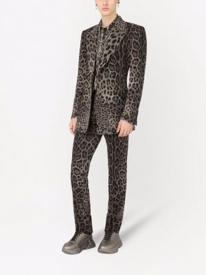 Camisa con estampado leopardo Dolce & Gabbana negro