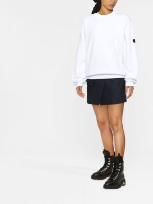Sweatshirt mit rundhalsausschnitt mit stickerei Moncler weiß