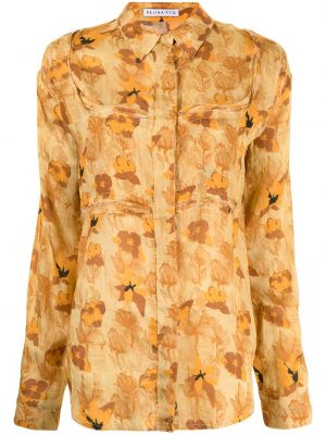 Camisa de flores con estampado Rejina Pyo amarillo