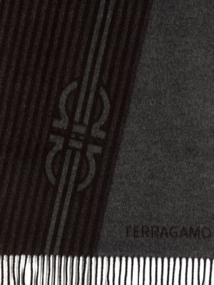 Hedvábný šál s potiskem Ferragamo šedý