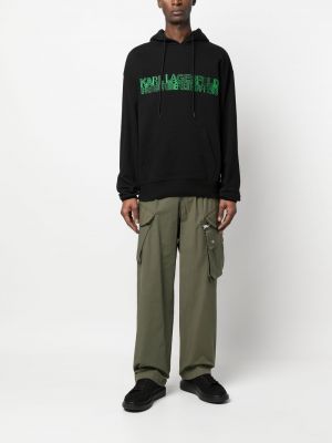 Kapučdžemperis ar apdruku Karl Lagerfeld melns