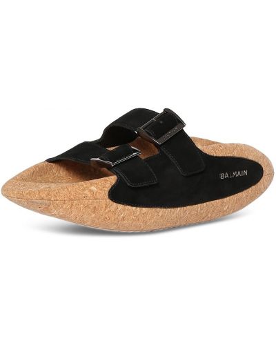 Semišové sandály Balmain černé