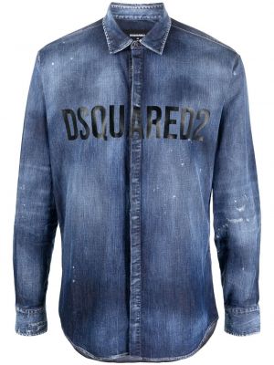 Camicia jeans con stampa Dsquared2