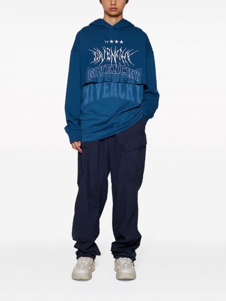 Kokvilnas kapučdžemperis ar apdruku Givenchy zils