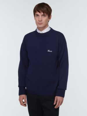 Pamučni džemper Berluti plava