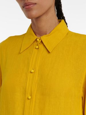 Lniana sukienka długa Chloã© żółta