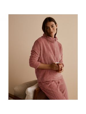 Terciopelo pijama de tejido jacquard énfasis rosa