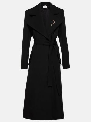 Черное шерстяное пальто Chloé