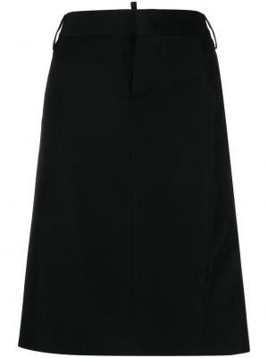 Vlnená puzdrová sukňa Dsquared2 čierna