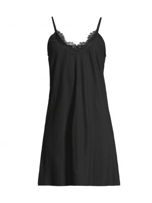 Черное кружевное платье мини из джерси Skin