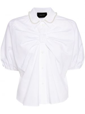 Bombažna srajca z perlami Simone Rocha bela