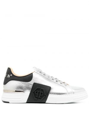 Blonder snøring sneakers Philipp Plein grå