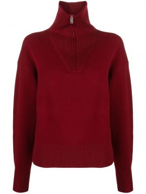 Sweter na zamek z wełny merino Isabel Marant Etoile czerwony