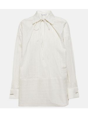 Camisa de seda de algodón a rayas Max Mara blanco