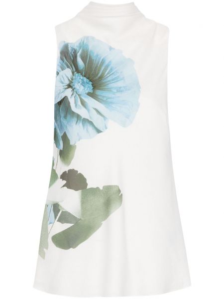 Bluză fără mâneci cu model floral cu imagine Ted Baker alb