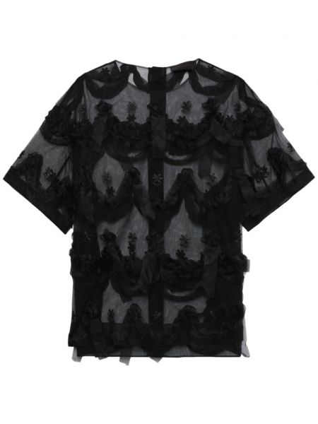 Прозрачна риза бродирана Simone Rocha черно