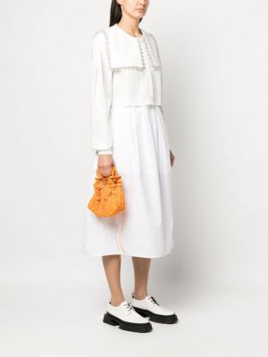 Shopper kabelka s volány Cecilie Bahnsen oranžová