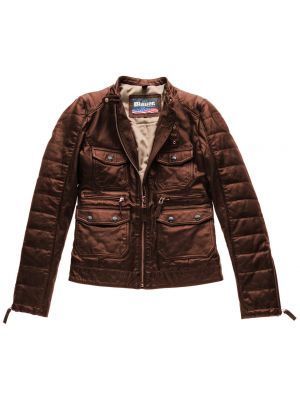 Кожаная куртка с карманами Blauer коричневая