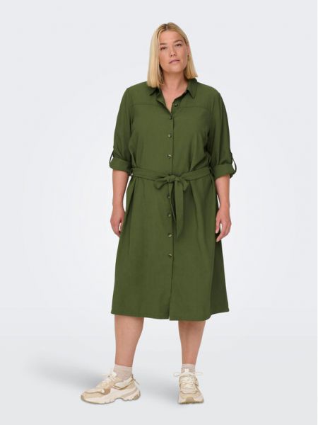 Платье-рубашка стандартного кроя Only Carmakoma зеленый