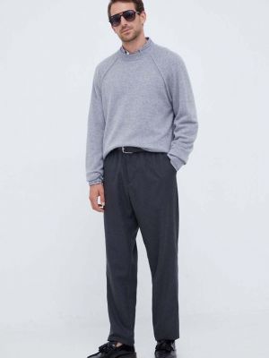 Sweter wełniany Calvin Klein szary