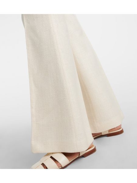 Pantalones de lana de seda Gabriela Hearst blanco