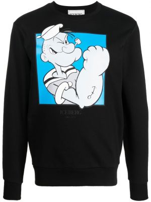 Trykt sweatshirt Iceberg svart