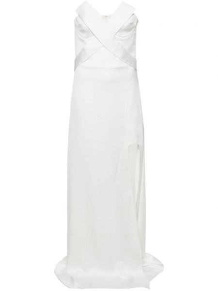 Saténové večerné šaty Genny biela