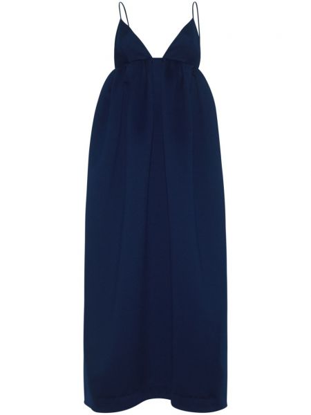 Robe à bretelles en satin Adam Lippes bleu