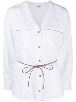 Hemd mit geknöpfter mit v-ausschnitt Peserico weiß