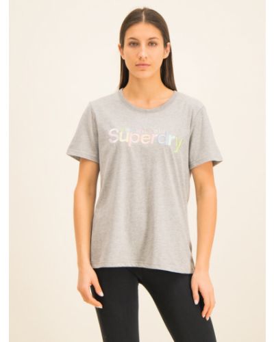 Klasszikus gyapjú póló Superdry - szürke