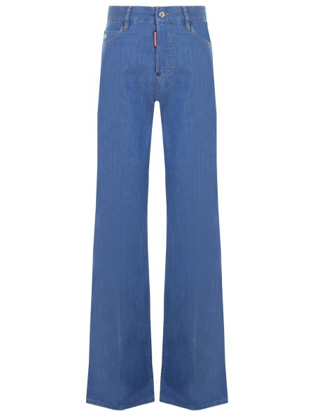 Хлопковые джинсы клеш Dsquared2 голубые