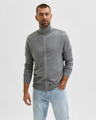 Veste en tricot Selected Homme gris