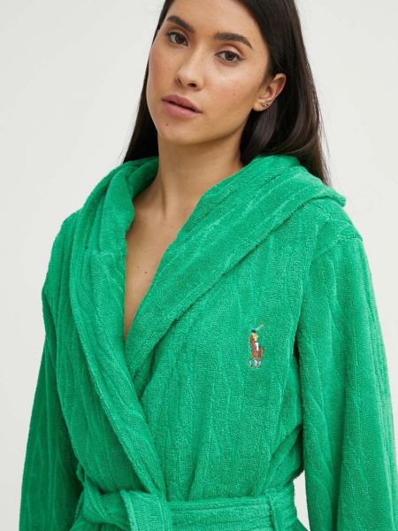 Хлопковый халат Polo Ralph Lauren зеленый