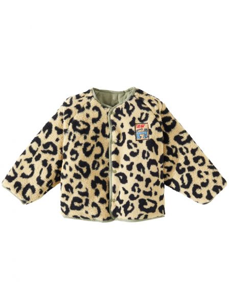 Leopard trykt quiltet jakke for drenge Jellymallow brun