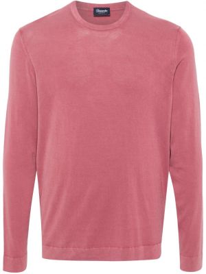Памучен пуловер Drumohr розово