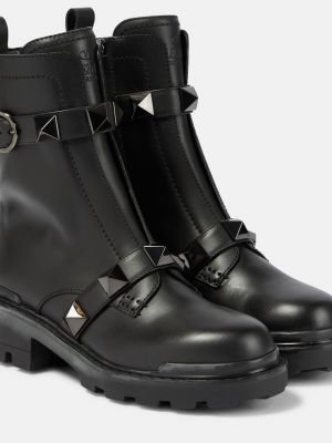 Кожаные ботинки Valentino Garavani черные