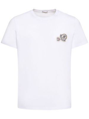 T-shirt di cotone in jersey Moncler bianco